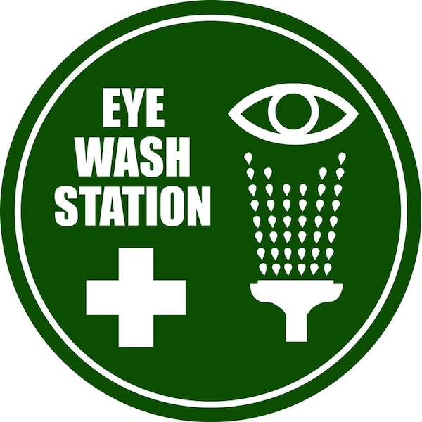 Eyewash Station 12in Diameter Non Slip Floor Sign